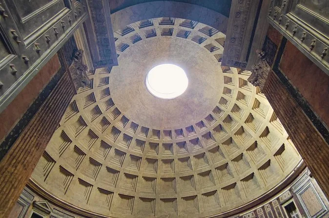The coffered dome of the Pantheon with the open oculus at its centre